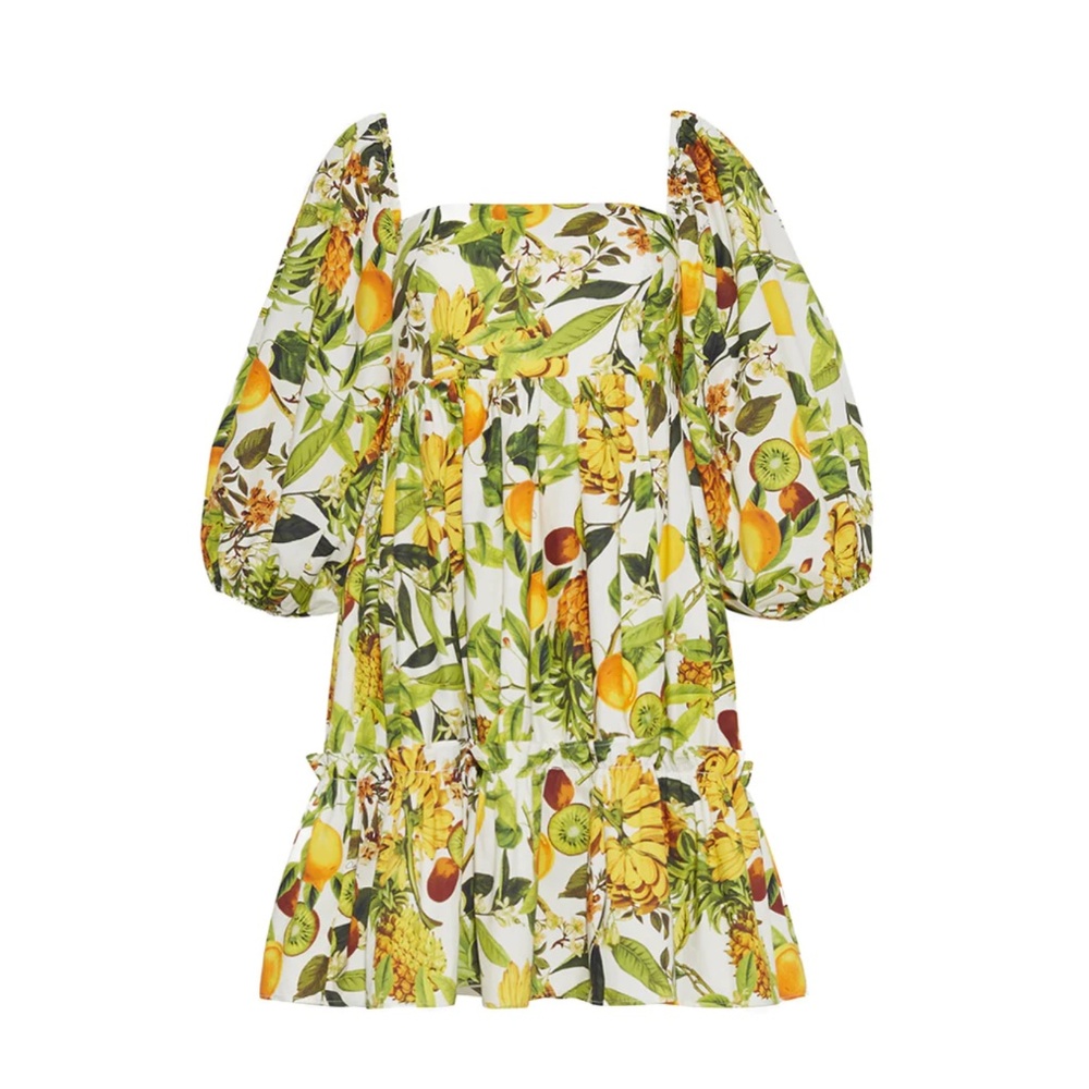 ✨ SALE BEST Cara Cara Sip Sip Mini Dress - Banana Multi Yellow Green Floral - Picture 3 of 8